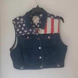 Denim flag vest